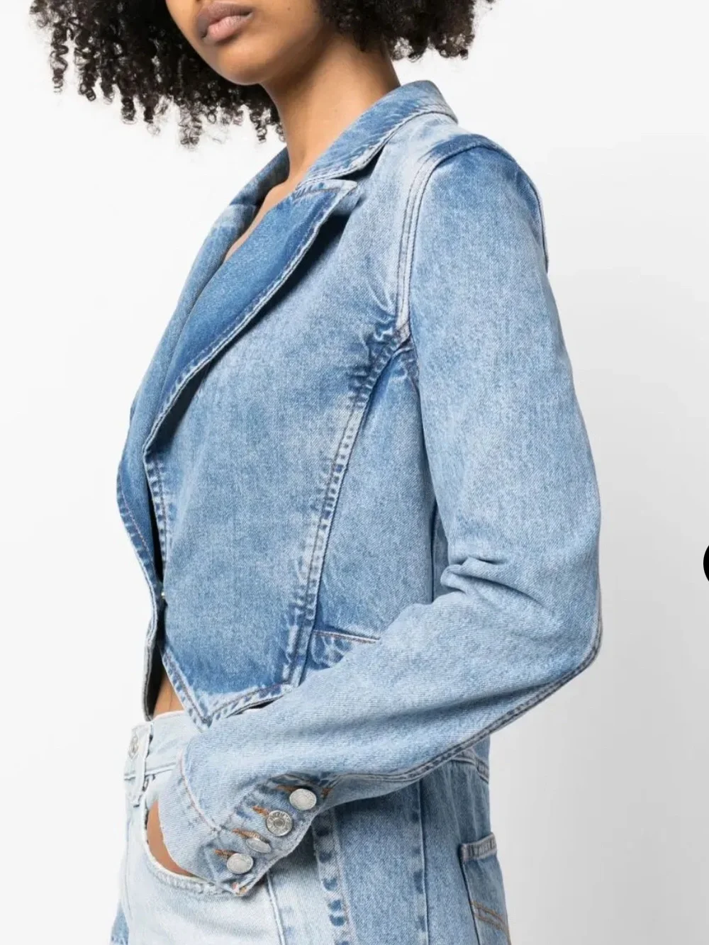 Moschino Light Blue Fishtail Denim Jacket